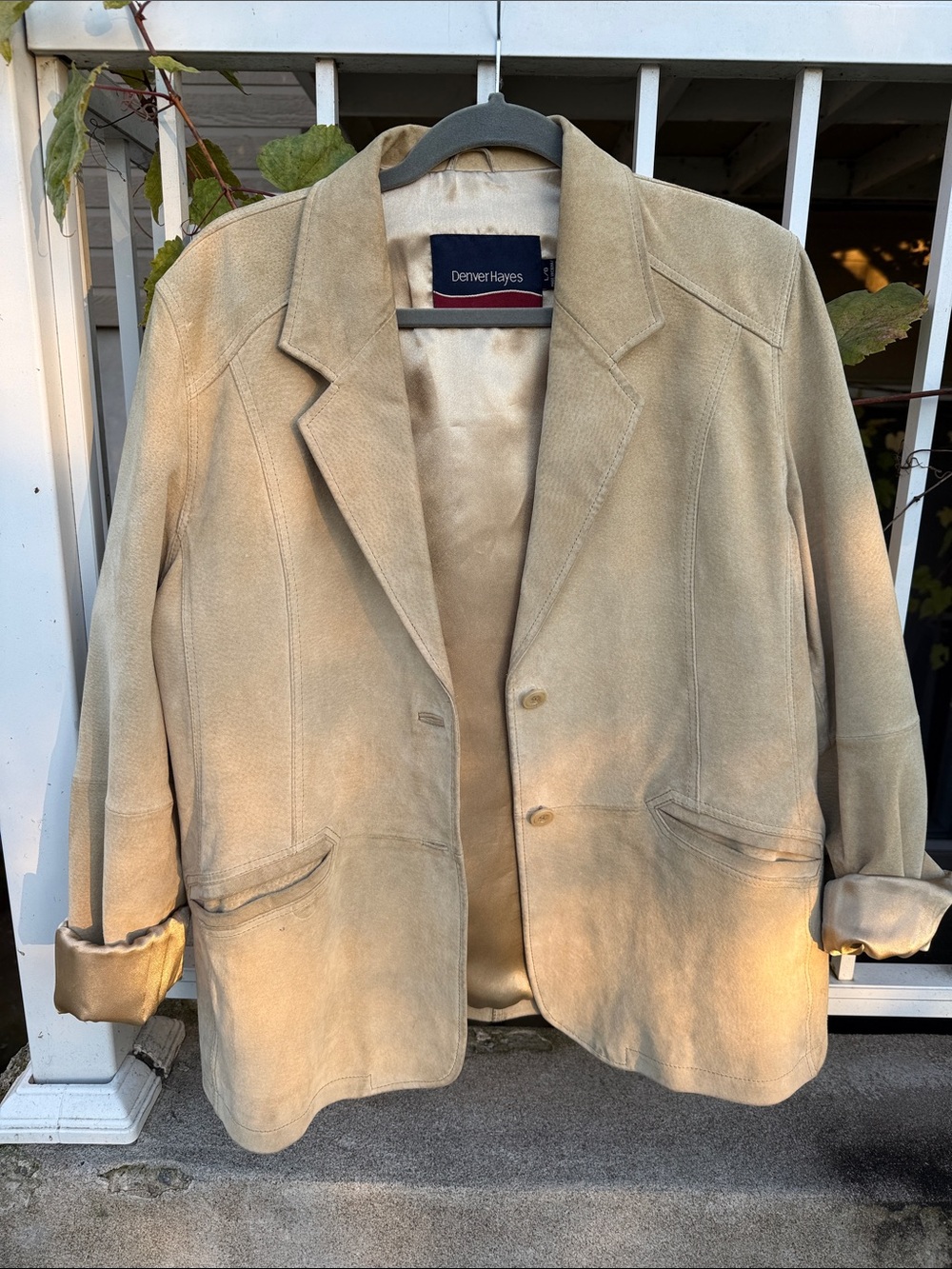 Denver Hayes Light Tan Suede Sport Fall Coat/ Jacket/ Blazer